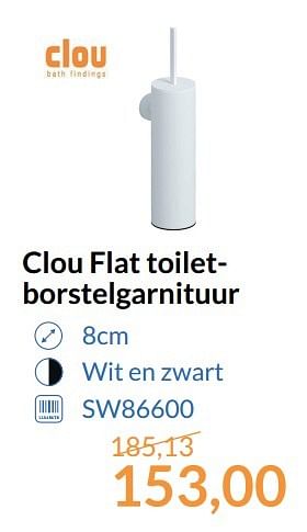 Aanbiedingen Clou flat toiletborstelgarnituur - Clou - Geldig van 01/05/2017 tot 31/05/2017 bij Sanitairwinkel
