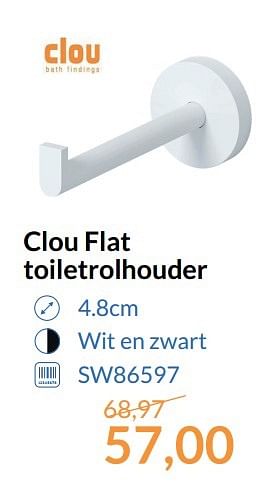 Aanbiedingen Clou flat toiletrolhouder - Clou - Geldig van 01/05/2017 tot 31/05/2017 bij Sanitairwinkel