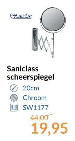 Aanbiedingen Saniclass scheerspiegel - Saniclass - Geldig van 01/05/2017 tot 31/05/2017 bij Sanitairwinkel