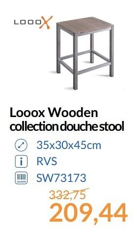 Aanbiedingen Looox wooden collection douche stool - Looox - Geldig van 01/05/2017 tot 31/05/2017 bij Sanitairwinkel