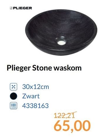 Aanbiedingen Plieger stone waskom - Plieger - Geldig van 01/05/2017 tot 31/05/2017 bij Sanitairwinkel