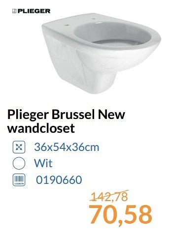 Aanbiedingen Plieger brussel new wandcloset - Plieger - Geldig van 01/05/2017 tot 31/05/2017 bij Sanitairwinkel