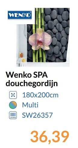 Aanbiedingen Wenko spa douchegordijn - Wenko - Geldig van 01/05/2017 tot 31/05/2017 bij Sanitairwinkel