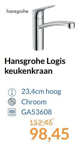 Aanbiedingen Hansgrohe logis keukenkraan - Hansgrohe - Geldig van 01/05/2017 tot 31/05/2017 bij Sanitairwinkel
