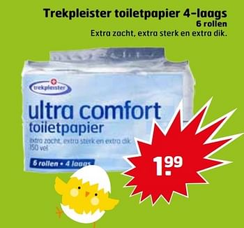 Aanbiedingen Trekpleister toiletpapier - Huismerk - Trekpleister - Geldig van 25/04/2017 tot 30/04/2017 bij Trekpleister
