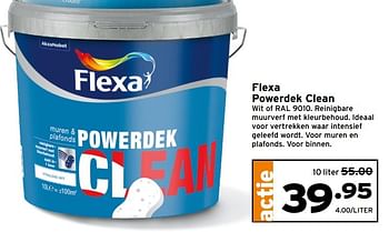 Aanbiedingen Flexa powerdek clean - Flexa - Geldig van 24/04/2017 tot 30/04/2017 bij Gamma