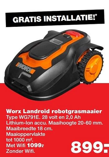 Aanbiedingen Worx landroid robotgrasmaaier wg791e - Worx - Geldig van 24/04/2017 tot 30/04/2017 bij Praxis