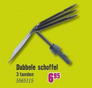 Aanbiedingen Dubbele schoffel 3 tanden - For-Q - Geldig van 24/04/2017 tot 30/04/2017 bij Hornbach
