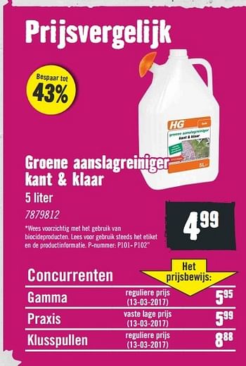 Aanbiedingen Groene aanslagreiniger kant + klaar - HG - Geldig van 24/04/2017 tot 30/04/2017 bij Hornbach