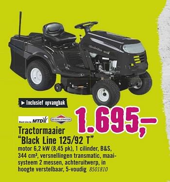 Aanbiedingen Tractormaaier black line 125-92 t - MTD - Geldig van 24/04/2017 tot 30/04/2017 bij Hornbach