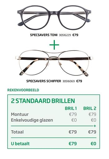 Aanbiedingen Specsavers toni + Specsavers schiffer - Huismerk - Specsavers - Geldig van 24/04/2017 tot 01/05/2017 bij Specsavers