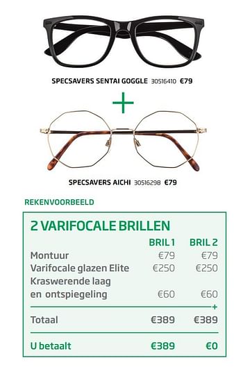 Aanbiedingen Specsavers sentai goggle + Specsavers aichi - Huismerk - Specsavers - Geldig van 24/04/2017 tot 01/05/2017 bij Specsavers