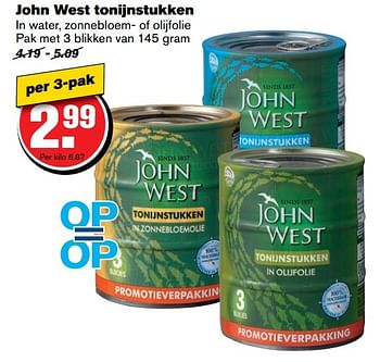Aanbiedingen John west tonijnstukken - John West - Geldig van 26/04/2017 tot 02/05/2017 bij Hoogvliet
