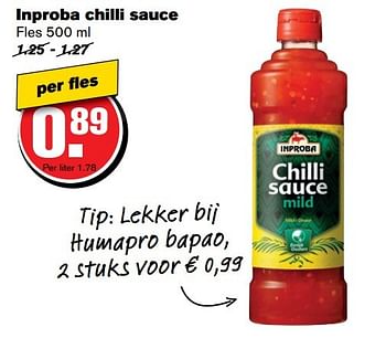 Aanbiedingen Inproba chilli sauce - Inproba - Geldig van 26/04/2017 tot 02/05/2017 bij Hoogvliet
