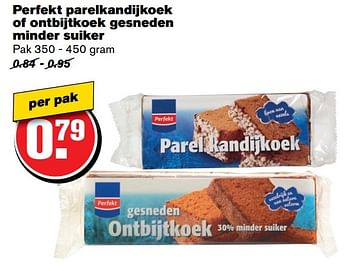 Aanbiedingen Perfekt parelkandijkoek of ontbijtkoek gesneden minder suiker - Perfekt - Geldig van 26/04/2017 tot 02/05/2017 bij Hoogvliet