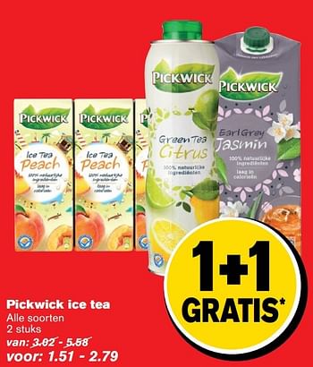 Aanbiedingen Pickwick ice tea - Pickwick - Geldig van 26/04/2017 tot 02/05/2017 bij Hoogvliet