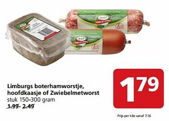 Aanbiedingen Limburgs boterhamworstje, hoofdkaasje of zwiebelmetworst - Keulen - Geldig van 24/04/2017 tot 30/04/2017 bij Jan Linders