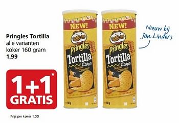 Aanbiedingen Pringles tortilla alle varianten - Pringles - Geldig van 24/04/2017 tot 30/04/2017 bij Jan Linders