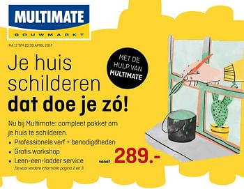 Aanbiedingen Multimate: compleet pakket om je huis te schilderen - Huismerk - Multimate - Geldig van 17/04/2017 tot 30/04/2017 bij Multimate