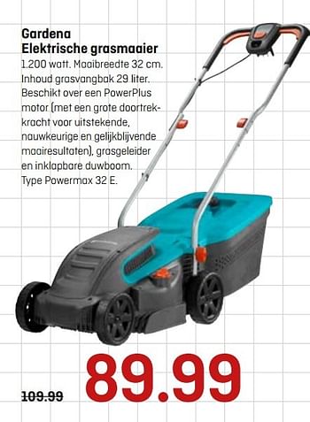 Aanbiedingen Gardena elektrische grasmaaier - Gardena - Geldig van 17/04/2017 tot 30/04/2017 bij Multimate