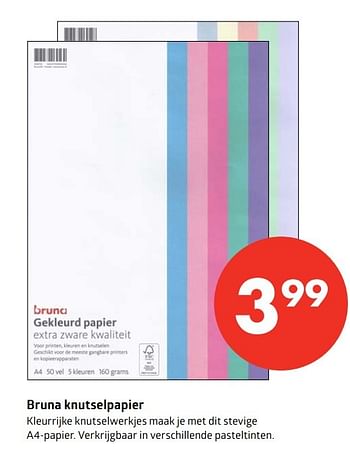 Aanbiedingen Bruna knutselpapier - Huismerk-Bruna - Geldig van 18/04/2017 tot 30/04/2017 bij Bruna