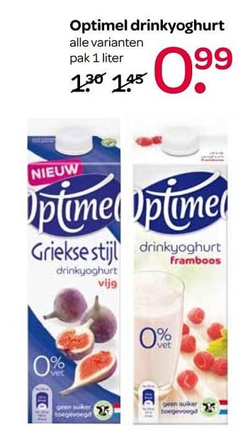 Aanbiedingen Optimel drinkyoghurt - Campina - Geldig van 21/04/2017 tot 03/05/2017 bij Spar