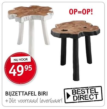 Aanbiedingen Bijzettafel biri + uit voorraad leverbaar - Huismerk - Profijt Meubelen - Geldig van 28/04/2017 tot 05/05/2017 bij Profijt Meubel