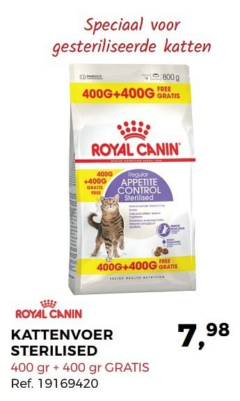 Aanbiedingen Kattenvoer sterilised - Royal Canin - Geldig van 02/05/2017 tot 30/05/2017 bij Supra Bazar