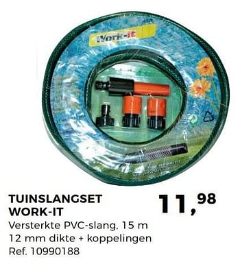 Aanbiedingen Tuinslangset work-it - Huismerk - Supra Bazar - Geldig van 02/05/2017 tot 30/05/2017 bij Supra Bazar