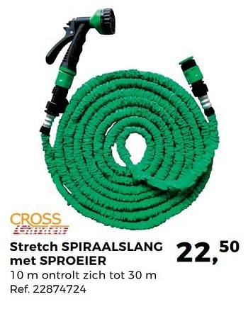 Aanbiedingen Stretch spiraalslang met sproeier - Cross Garden - Geldig van 02/05/2017 tot 30/05/2017 bij Supra Bazar