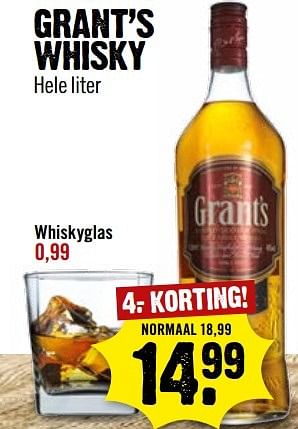 Aanbiedingen Grant`s whisky hele liter - Grant's - Geldig van 30/04/2017 tot 06/05/2017 bij Dirk III