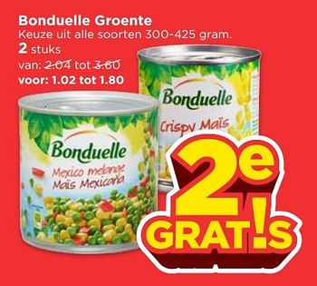 Aanbiedingen Bonduelle groente - Bonduelle - Geldig van 30/04/2017 tot 06/05/2017 bij Vomar