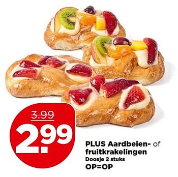 Aanbiedingen Plus aardbeien- of fruitkrakelingen - Huismerk - Plus - Geldig van 30/04/2017 tot 06/05/2017 bij Plus
