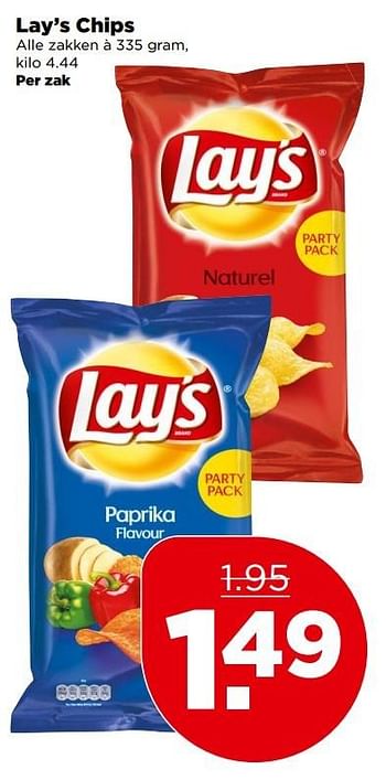 Aanbiedingen Lay`s chips - Lay's - Geldig van 30/04/2017 tot 06/05/2017 bij Plus
