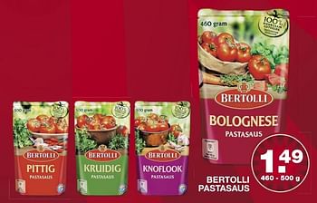 Aanbiedingen Bertolli pastasaus - Bertolli - Geldig van 05/05/2017 tot 07/05/2017 bij Aldi