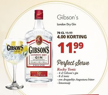 Aanbiedingen Gibson`s london dry gin - Gibson`s - Geldig van 24/04/2017 tot 06/05/2017 bij Mitra