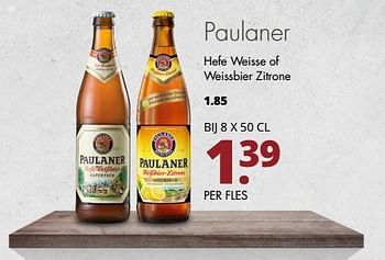 Aanbiedingen Paulaner hefe weisse of weissbier zitrone - Paulaner - Geldig van 24/04/2017 tot 06/05/2017 bij Mitra