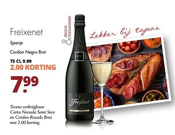 Aanbiedingen Freixenet spanje cordon negro brut - Freixenet - Geldig van 24/04/2017 tot 06/05/2017 bij Mitra