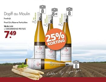 Aanbiedingen Dopff au moulin frankrijk pinot gris réserve particulière - Witte wijnen - Geldig van 24/04/2017 tot 06/05/2017 bij Mitra