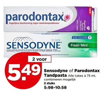 Aanbiedingen Sensodyne of parodontax tandpasta - Parodontax - Geldig van 30/04/2017 tot 06/05/2017 bij Plus