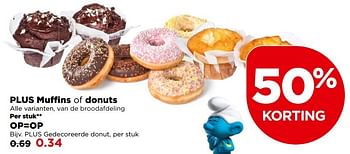 Aanbiedingen Plus gedecoreerde donut - Huismerk - Plus - Geldig van 30/04/2017 tot 06/05/2017 bij Plus