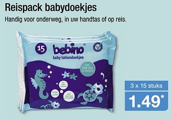 Aanbiedingen Reispack babydoekjes - Bebino - Geldig van 01/05/2017 tot 06/05/2017 bij Aldi