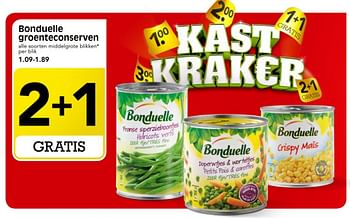 Aanbiedingen Bonduelle groenteconserven - Bonduelle - Geldig van 30/04/2017 tot 06/05/2017 bij Em-té