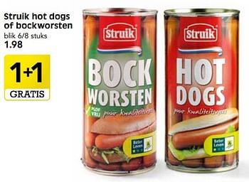 Aanbiedingen Struik hot dogs of bockworsten - Struik - Geldig van 30/04/2017 tot 06/05/2017 bij Em-té