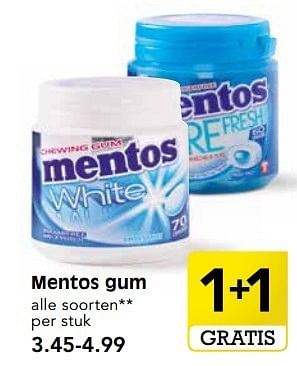 Aanbiedingen Mentos gum - Mentos - Geldig van 30/04/2017 tot 06/05/2017 bij Em-té