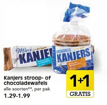 Aanbiedingen Kanjers stroop- of chocoladewafels - Kanjers - Geldig van 30/04/2017 tot 06/05/2017 bij Em-té