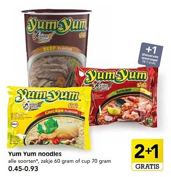 Aanbiedingen Yum yum noodles - Yum Yum - Geldig van 30/04/2017 tot 06/05/2017 bij Em-té