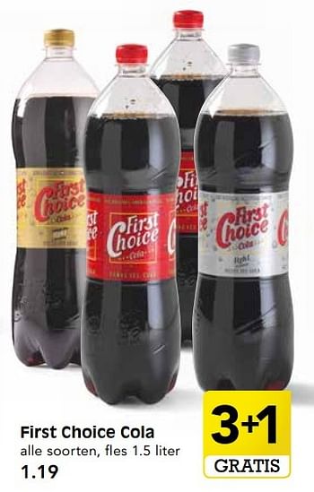 Aanbiedingen First choice cola - First choice - Geldig van 30/04/2017 tot 06/05/2017 bij Em-té