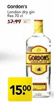 Aanbiedingen Gordon`s london dry gin - Gordon's - Geldig van 30/04/2017 tot 06/05/2017 bij Em-té