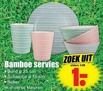 Aanbiedingen Bamboe servies - Bamboe - Geldig van 30/04/2017 tot 06/05/2017 bij Lekker Doen